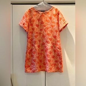 APC Silk Seashells pattern orange and white dress